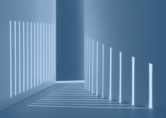 Abstract architectural play of light and shadow