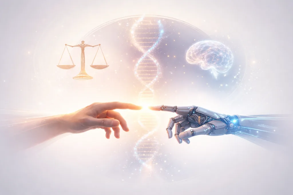 Digital art depicting longevity and AI